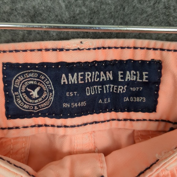 American Eagle Outfitters Mens Shorts Peach Size 32 Cotton Flat Front Casual - Picture 12 of 14